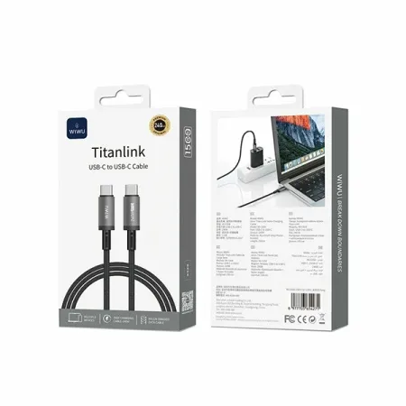 Кабель WIWU Titanlink USB-C to USB-C 240W 1.5m (Grey)